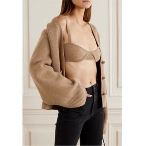 NWT Khaite Eda Cashmere Bralette in Camel Tan Size XS